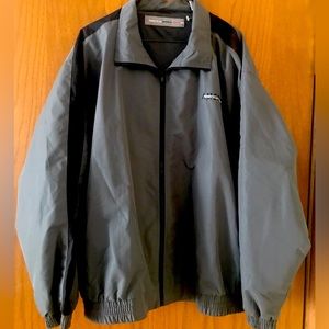 Perry Ellis Men’s Jogging Suit. Gray with Black Stripe Down Sleeve